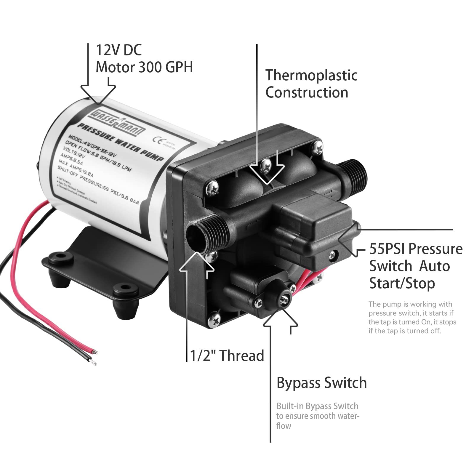 Rv Water Pump With Pressure Switch